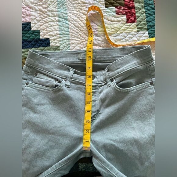 Principle Denim Innovators Optimist Teal Frayed  Straight Cropped Jeans Size 28 - Picture 3 of 8